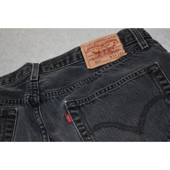 Levis 501 XX Jeans Mens Size 34 x 35 Button Fly Straight Fit Black Cotton - Picture 1 of 8